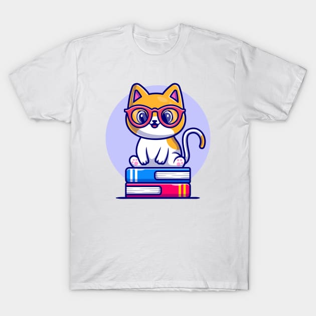 cute studying cat T-Shirt by azab